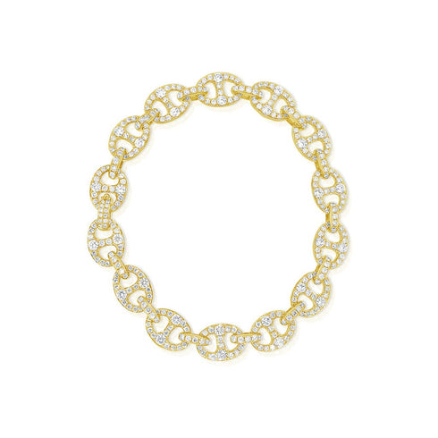 Pave Diamond Mariner Link Bracelet - 1