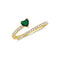 Diamond & Emerald Crossover Open Ring - 1