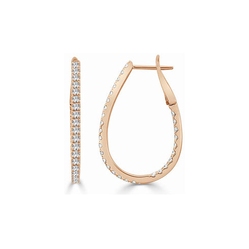 Diamond Pear Shape Hoop - 1.25 Earrings - 1
