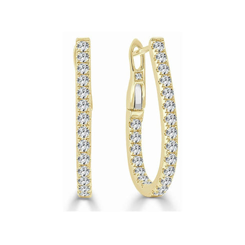 Diamond Pear-Shaped Hoop -0.75 Earrings - 1