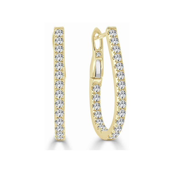 Diamond Pear-Shaped Hoop -0.75 Earrings - 1