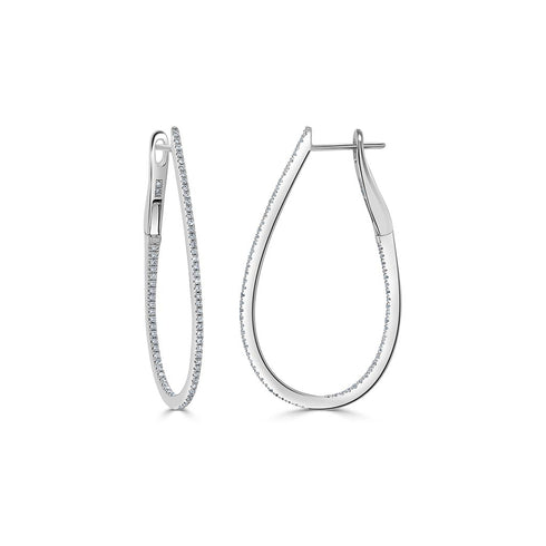 Diamond Skinny Hoop 1-1/2 Earrings - 1
