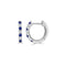 Alternating Diamond & Blue Sapphire Huggie Earrings - 1