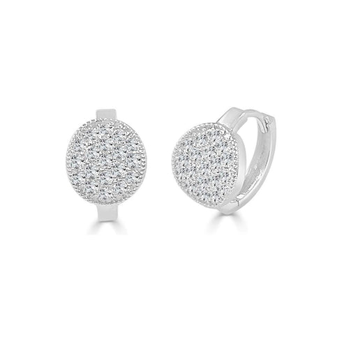 Diamond Cluster Diamond Disc Earrings - 1