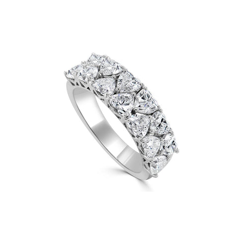 Double Row Heart Diamond Ring - 1