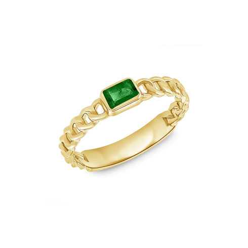 Emerald Curb Link Ring - 1