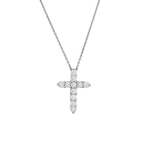 Gold Large Diamond Square Cross Pendant - 1