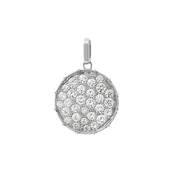 Confetti White Gold Diamond Disc Pendant Pendant - 1