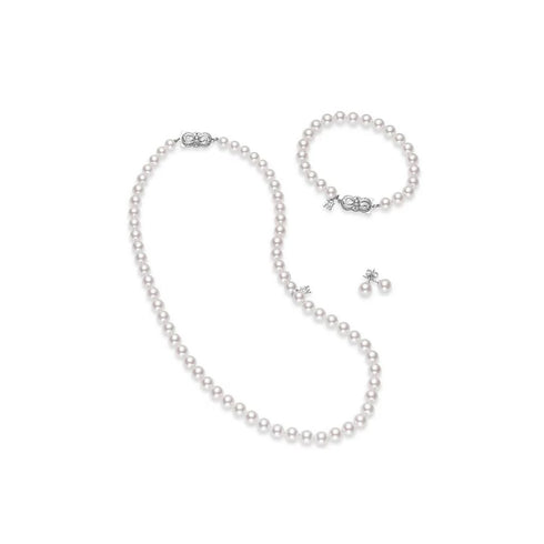 18in Akoya Cultured Pearl Three Piece Set Clasp - 1