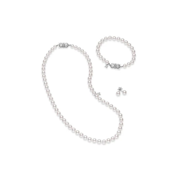 18in Akoya Cultured Pearl Three Piece Set Clasp - 1