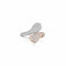 White And Rose Gold Bypass Ring With 2.00ctw Pave Diamonds Fashion Ring - 1