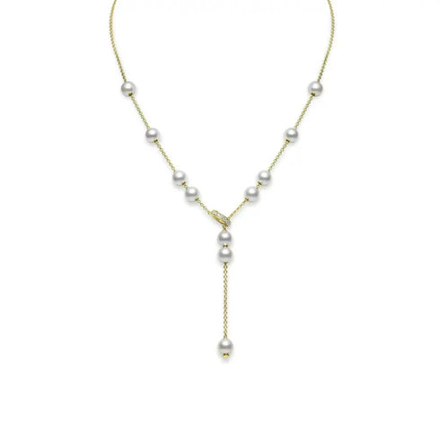 Pearls in Motion Akoya Cultured Pearl And Diamond Necklace - 1