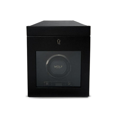 Black British Racing Single Watch Winder With Storage - 1