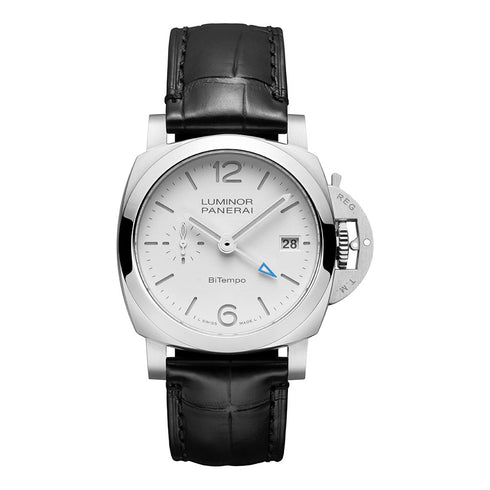 Luminor Quaranta White Dial Bitempo Watch - 1