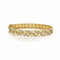Yellow Gold Curb Link Bracelet With 0.56ctw Round Diamonds Bangle - 1