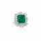 Platinum Emerald And Baguette Diamond Cocktail Ring Fashion Ring - 1
