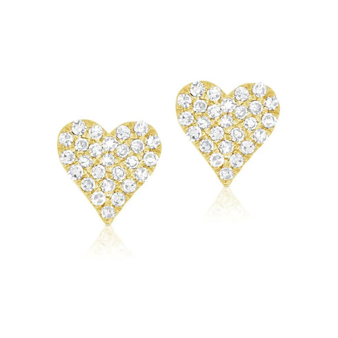 Heart Pave Stud Diamond Earrings 0.13ctw - 1
