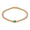 Bezel Set Emerald With Diamond Pave Link Bracelet - 1