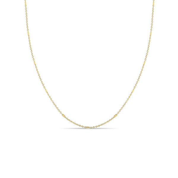 Tiny Bar and Cable Chain Necklace - 1