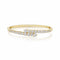 Yellow Gold Bypass Bracelet With 4.20ctw Round Diamonds Bangle - 1