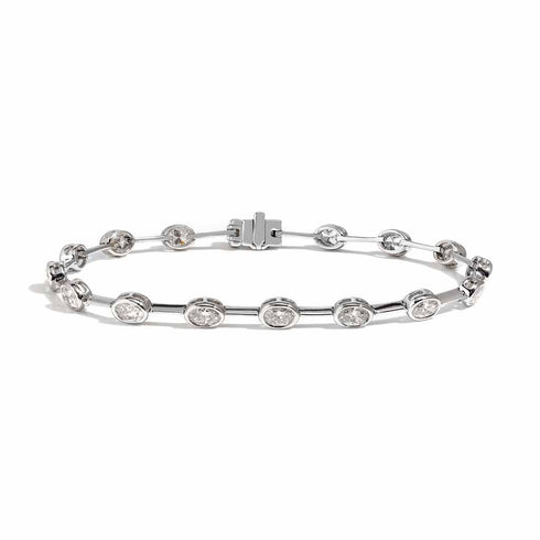Oval Bezel Set Station Bracelet - 1