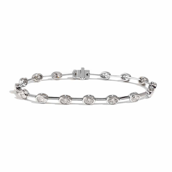 Oval Bezel Set Station Bracelet - 1