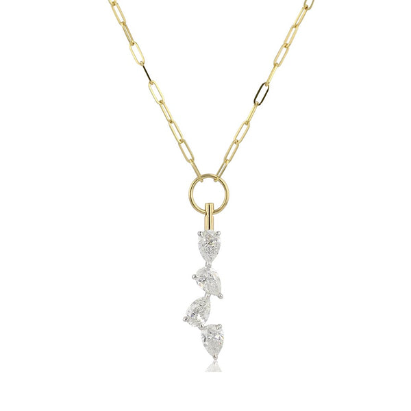 Pear Diamond Drop Necklace - 1