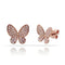 Butterfly Diamond Pave Gold Studs - 1