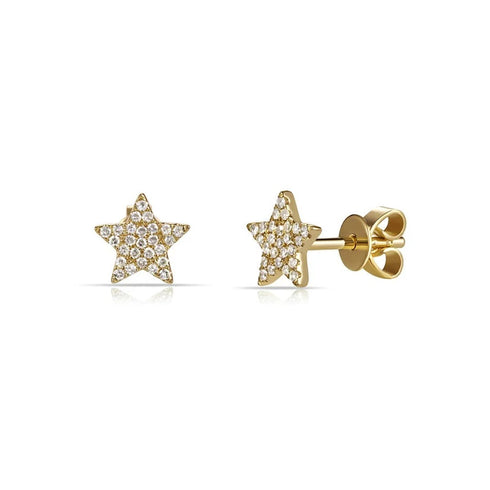 Star Pave Stud Diamond Earrings 0.2ctw - 1