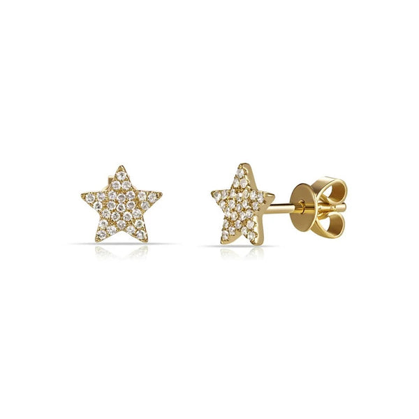 Star Pave Stud Diamond Earrings 0.2ctw - 1
