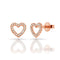 Diamond Open Heart Stud Earring - 1