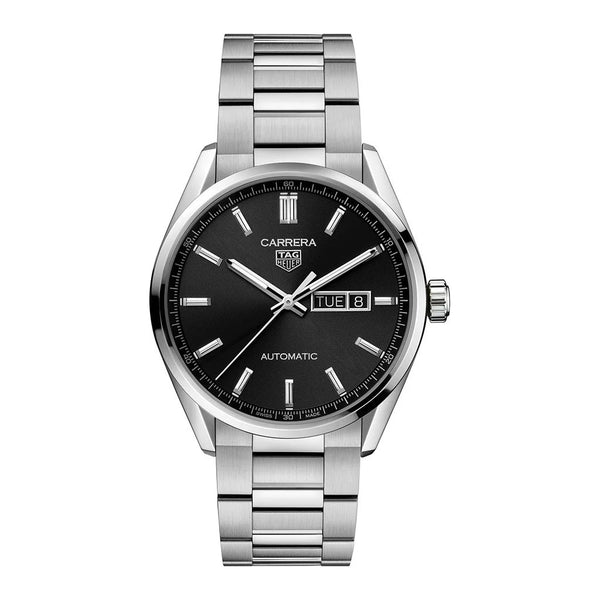 Carrera Steel Indexes 41mm Black Dial on Steel Watch - 1