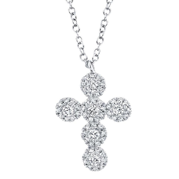 Cluster Cross Diamond Pendant - 1