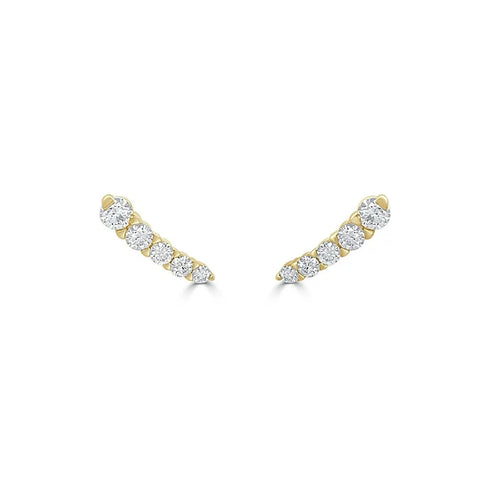 Graduated Climber Diamond Earrings - 1