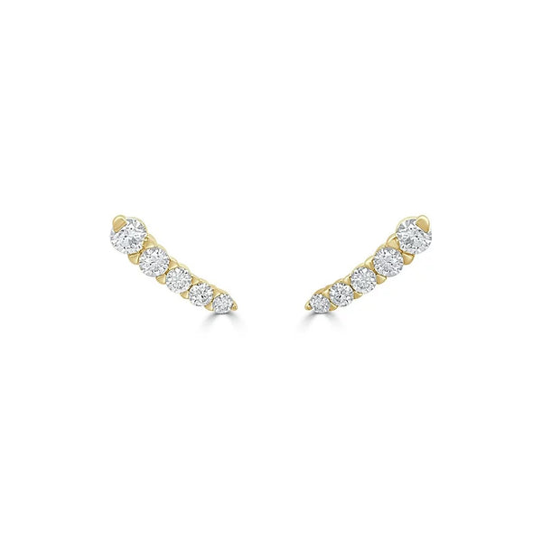 Graduated Climber Diamond Earrings - 1