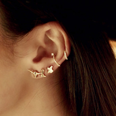 Cowboy Boot Bejeweled Single Stud Earring - 2