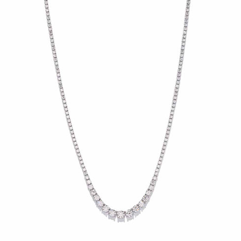 Riviera 7ctw Graduated Diamond Necklace - 1