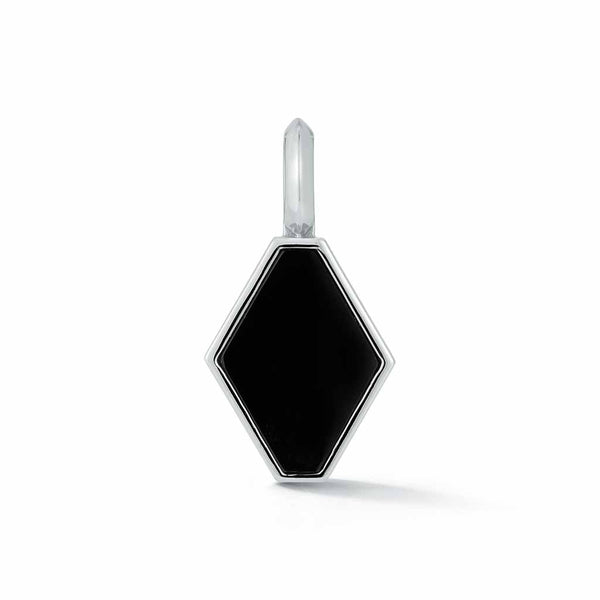 DORA STERLING SILVER AND BLACK SPINEL ORIGAMI PENDANT - 1