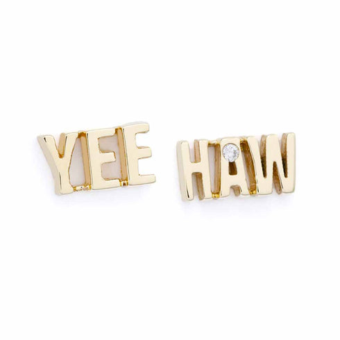 YEE HAW Stud Diamond Earrings - 1