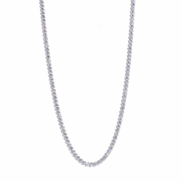 Round Cut 2 Prong 21ctw Diamond Tennis Necklace - 1