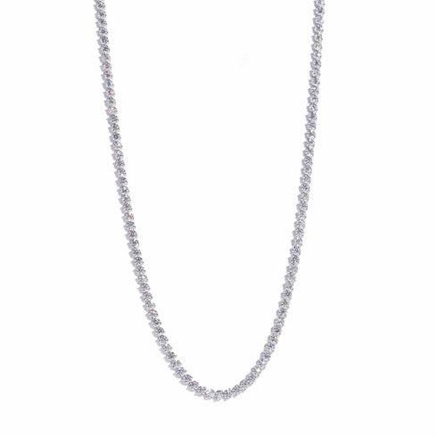 Round Cut 2 Prong 21ctw Diamond Tennis Necklace - 1