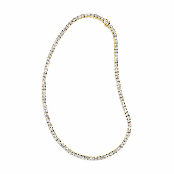 Yellow Gold Asscher Diamond Tennis Necklace - 1
