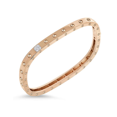 1 Row Square With Diamonds Bangle - 1