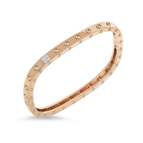 1 Row Square With Diamonds Bangle - 1