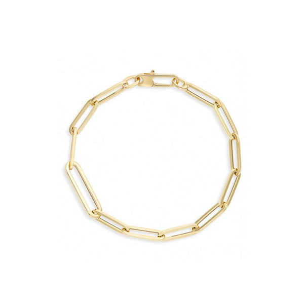 Designer Gold Paperclip Bracelet - 1