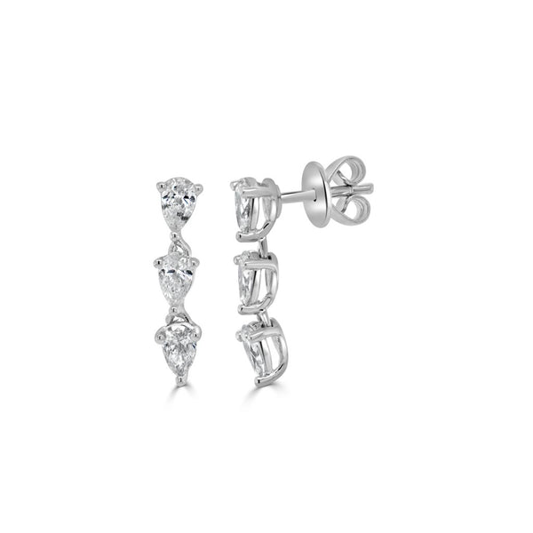 Pear-Shaped Diamond Drops Earrings - 1