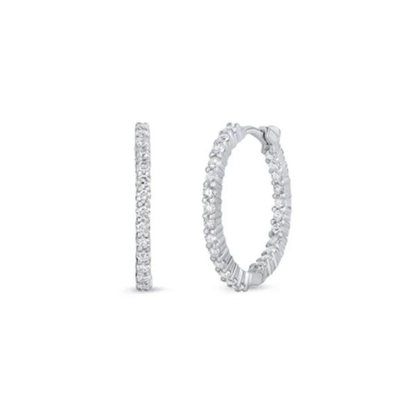 X-Small Inside Outside Diamond Hoop Earrings - 1