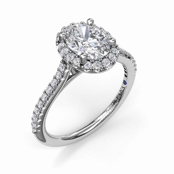 Halo Cathedral Solitaire Diamond Engagement Ring - 1