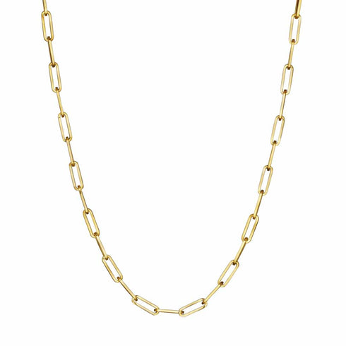 Yellow Gold Paperclip Necklace - 1