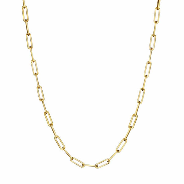Yellow Gold Paperclip Necklace - 1